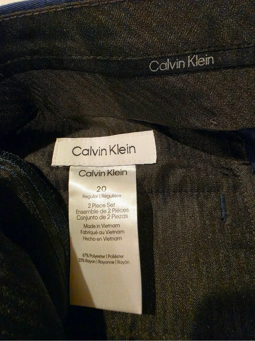 Calvin Klein Infinity Blue Kids Blazer wit Straight Leg Pants size 20 NWT